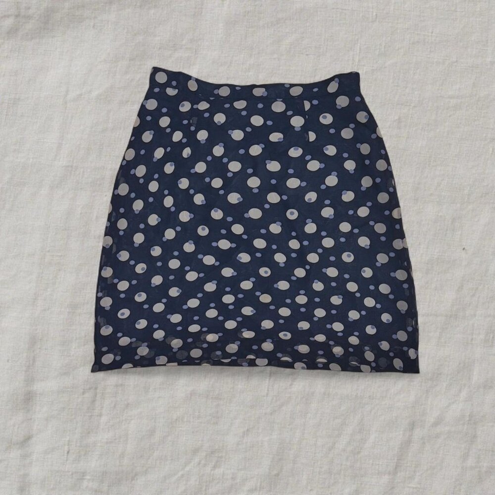Vintage Retro White Polka Dot Pencil Skirt